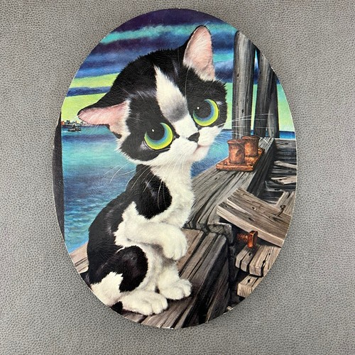 Gig Pity Kitty Penelope Litho Vintage MCM 60's Big Eyes Cat Lithograph ~8x10
