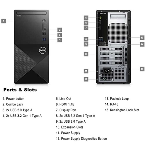 DELL Vostro 3910 Business Desktop Core i7 TOWER RTX 3060 Ti 64GB RAM RTX Ti 6 - Picture 3 of 5