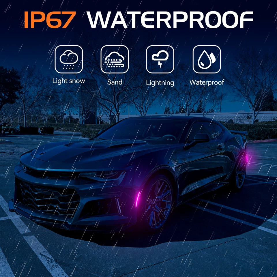 Luces de señalización laterales LED delanteras traseras 4 piezas para Chevy Camaro LS LT SS ZL1 2016-2023 Foto 3 de 4