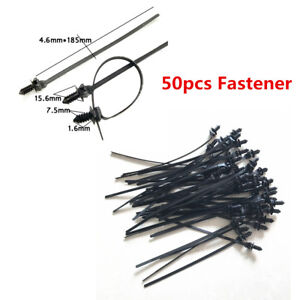 UK 50Pcs Car 5mm Fasteners Clips Wire Tie Wrap Releasable Straps Nylon Universal