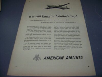1948 AMERICAN AIR LINES DC-3/4/DC-6 FLEET..1-PAGE ORIGINAL SALES AD..(22X)