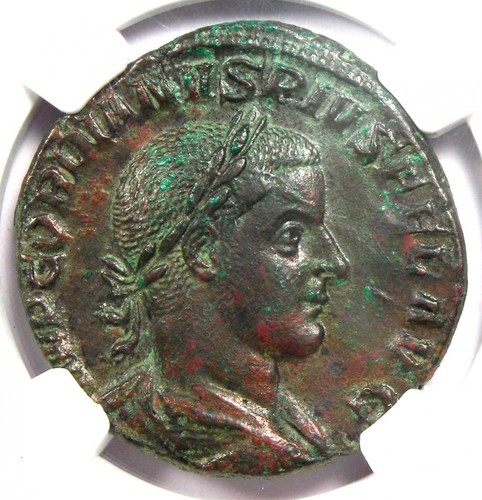 Roman Gordian III AE Sestertius Copper Coin 238-44 AD - Certified NGC Choice AU