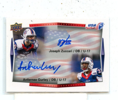 JOSEPH ZUCCARi / ANFERNEE GURLEY 2015 Upper Deck USA Football Dual