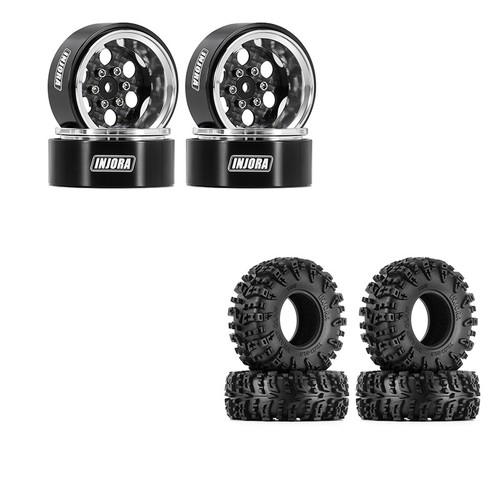 INJORA Carbon Fiber Aluminum 1.3 Beadlock Wheels and Tires for 1/18 1/24 RC Car - Picture 10 of 36