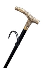 Vintage Antique Gold Filled Floral Decor Handle Wood Fancy Walking Stick Cane