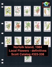 $15.80 Scott Value - 1984 NORFOLK ISLAND Flowers definitives CV MNH NH UM