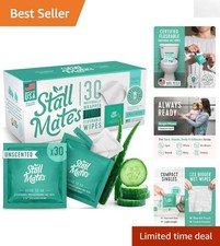 Travel-Friendly Flushable Wipes, Individually Wrapped, 30 Unscented Singles