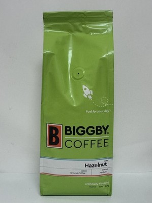 BIGGBY COFFEE HAZELNUT NUTTY FLAVOR GROUND MEDIUM ROAST BLEND 6 PACK FRESH NEW