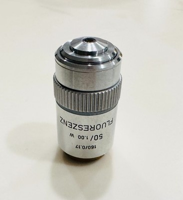 Leitz 50X/1.00 W Water Fluoreszenz Fluorescence Microscope Objective Lens 160mm