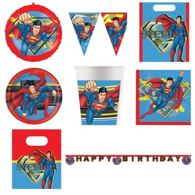 PROCOS Superman Krypton themed balloons bunting banners birthday party decorations