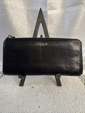 Coach Black Leather Zip Around Wallet