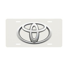 Toyota 12 X 6 In License Plate Stamped Metal Tag For Car Truck White Toyota 12 X 6 In License Plate Stamped Metal Tag For Car Truck White