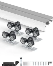 VEVOR Bypass Door Hardware 5ft Bypass Closet Door Track Kit for 2 Door System