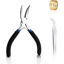 Bent Nose Jewelry Pliers, Bent Chain-Nose Pliers for Jewelry Making and Repair,