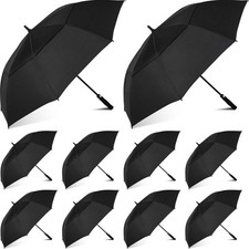 10 Pcs Large Automatic Open Golf Umbrella 62 Inch Double Canopy Rain Umbrella...