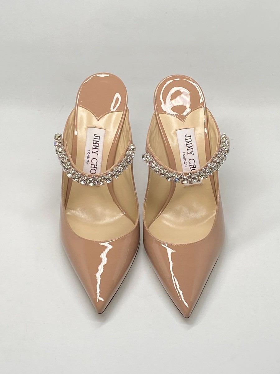 Jimmy Choo Bing 100MM Embellished Patent Leather Mules size 36 | eBay