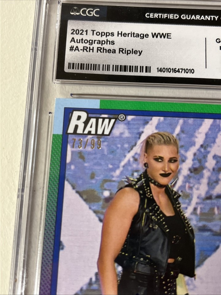 2021 Topps Heritage WWE Rhea Ripley RAW Auto /99 CGC 10 Gem 💎 Mint | eBay