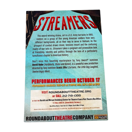 Streamer Roundabout Theater David Rabe Vietnam Play Flyer Ad NYC USA 2008 - Bild 2 von 5