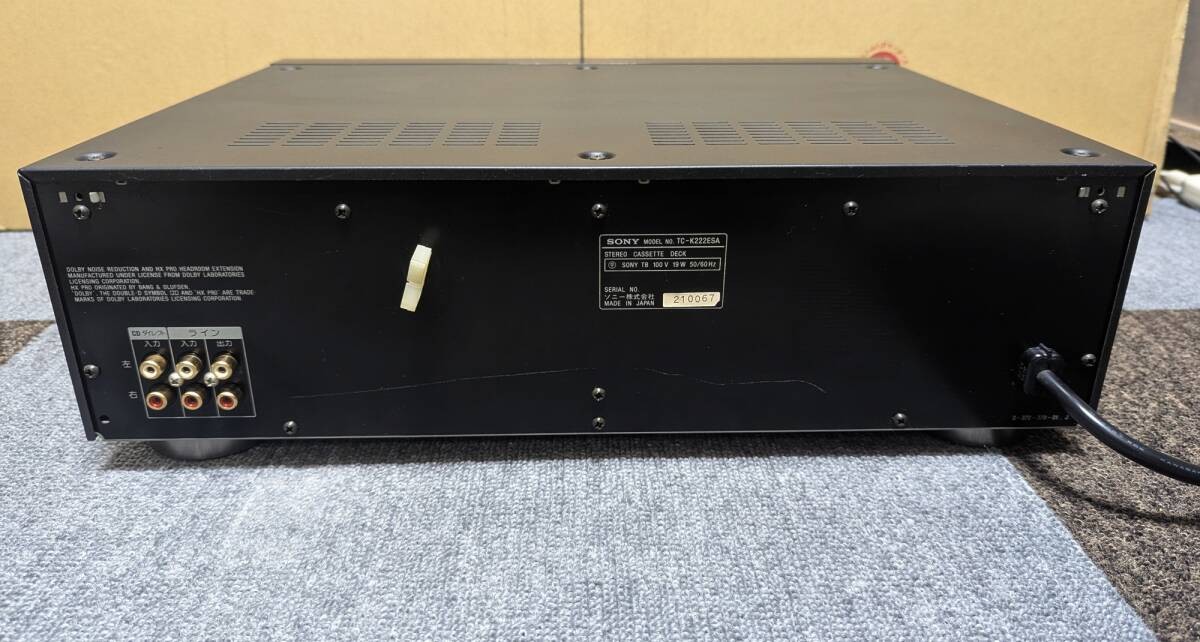 SONY TC-K222ESA 3-Head Stereo Cassette Deck w/ Manual Tested