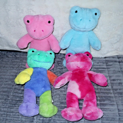 Build-a-Bear Frosch Konvolut x 4 Colourblock Pink Tie-Dye Blue Skies
