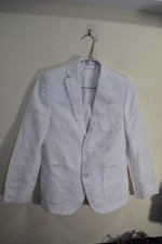 Ralph Lauren BOYS 10 Spring Summer White Cool 100 Linen Blazer Formal Jacket