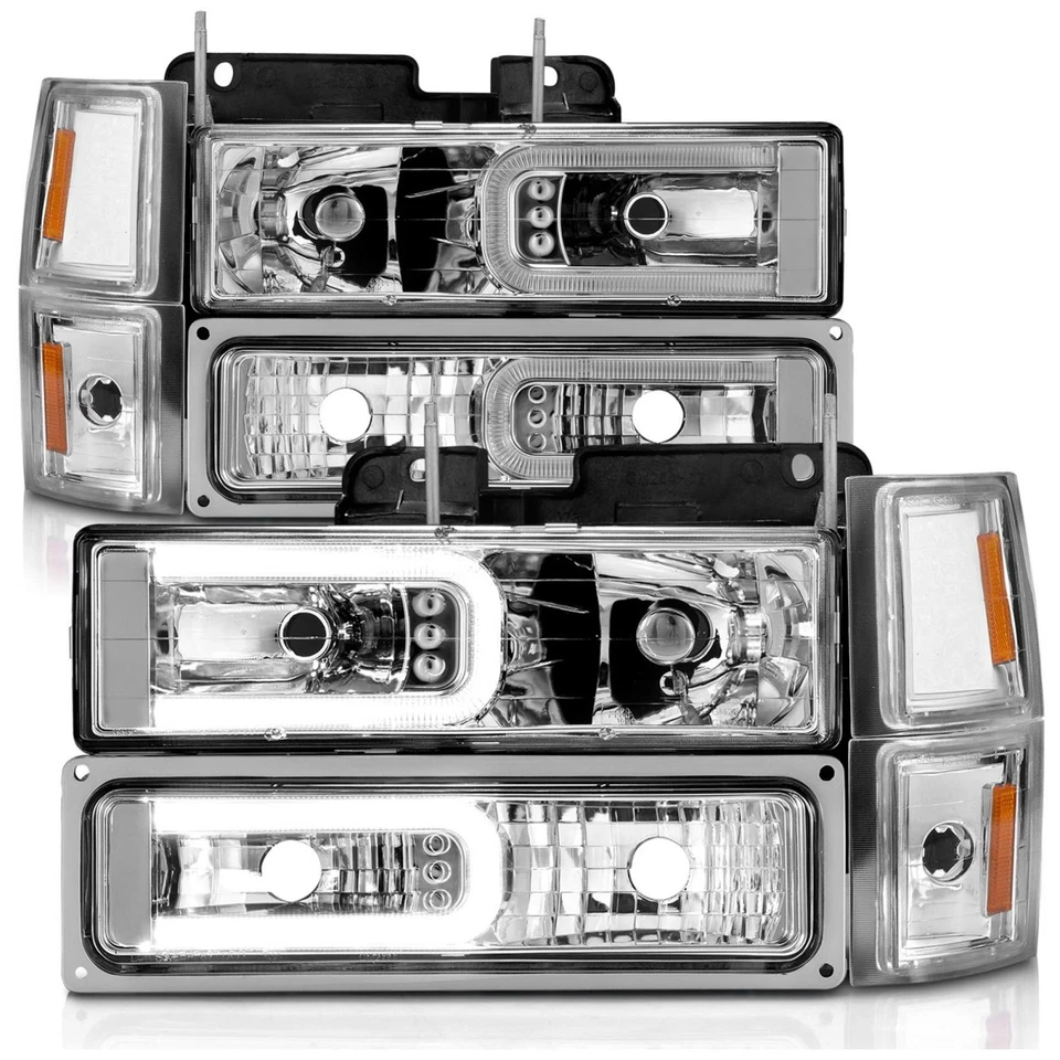 Faro cromado izquierdo y derecho Anzo 111529 para Chevrolet C1500 1988-1998 Foto 2 de 4