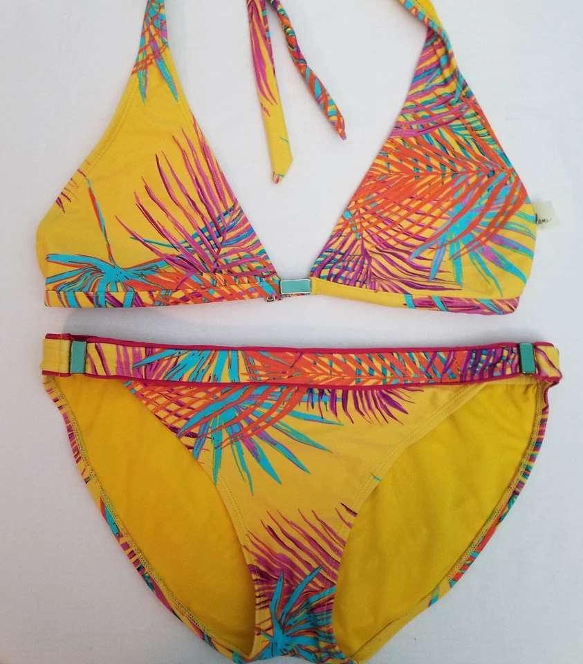 Traje de baño/bañador Leilani de dos piezas amarillo multicolor halter bikini talla 8 Foto 2 de 3