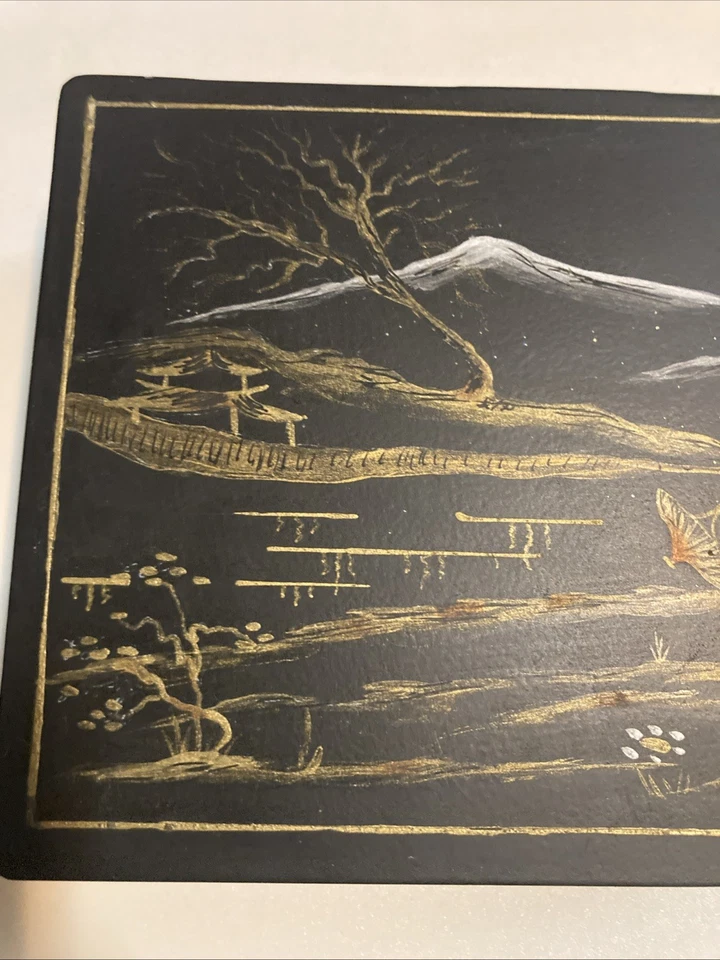 Antigua caja metálica japonesa del período Meiji Foto 3 de 4