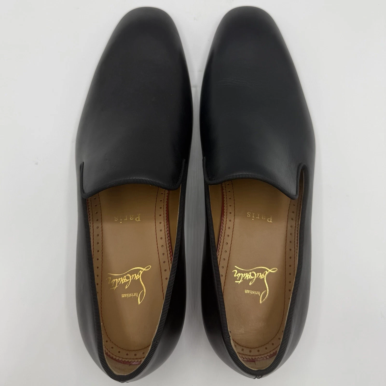Christian Louboutin — NEW Christian Louboutin Dandelion Black Leather Laceless Loafers EU 39.5