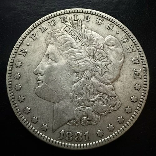 1881 P Morgan Silver Dollar US  90% Silver Coin Fine/XF - Full Liberty