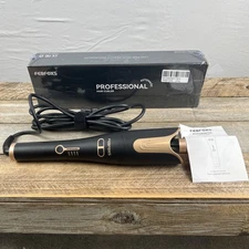 Febfoxs LS-H1026 Curling Iron Professional with 1" Large Rotating Barrel, Black