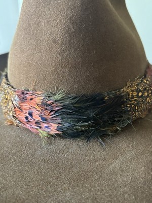 John B. Stetson 4X Beaver Vintage Brown Felt Cowboy Hat Size 7 1/8