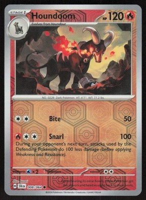 Houndoom 008/064 Common Shrouded Fable Pokemon Reverse Holo Near Mint