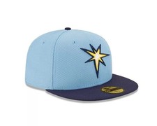 New Era 59Fifty 2T Tampa Bay Rays Diamond Era Black Under Visor - NWT - 7 3/8