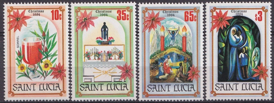 Ste Lucie 1984 Y&T 676, 677, 678, 679 neuf ** - Noël - Photo 1/1