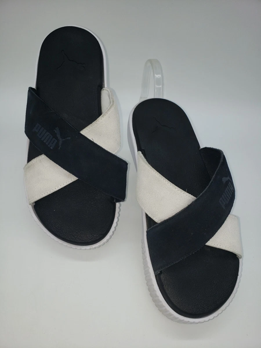 Gulerod Vedholdende Ret Puma Women&#039;s Platform Slide Criss Cross Suede Sandals Size US 8.5 EU  39 | eBay