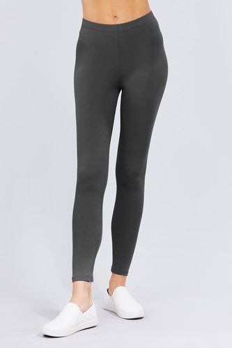 WOMEN BASIC SOLID STRETCH COTTON SPANDEX LEGGINGS 8477 - Picture 26 of 35