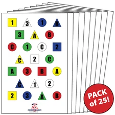 25 Paper Shooting Targets Gun Range Rifle Firearms Handguns Shapes Combo 12x18