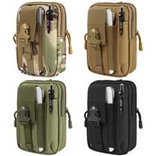 Tactical Molle Pouch EDC Utility Waist Bag with Phone Belt Clip Holder Holster