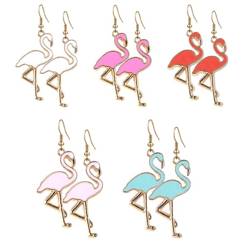 Retro Alloy Flamingo Drop Dangle Earrings And Cute Pineapple Tropical Fruit Earr - 第 1/6 張圖片