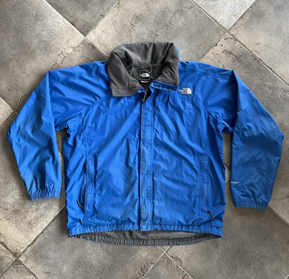The North Face HyVent Blue Waterproof Hiking Jacket Men’s Size XL Zip Up