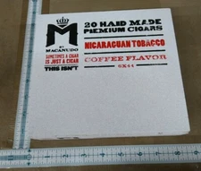 M by Macanudo Cigar Box Empty Wood Wooden Coffee flavor stash white magnet 6x44