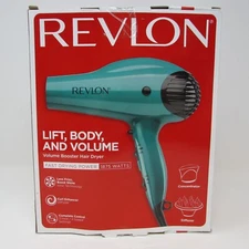 Revlon Volume Booster Hair Dryer 1875W Lift Body 2 Attachments New Open Box