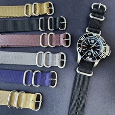 NATO ® Strap Heavy Stainless D-Ring Ballistic Nylon military Dive watch band USA