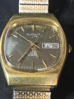 Lucien Piccard DuFonte Y573-5010 34mm Day Date Quartz Men's Watch, Run (Lot2142)
