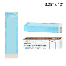 1000 3.25" x 12" Self Sealing Dental Sterilization Pouches Autoclave Bags