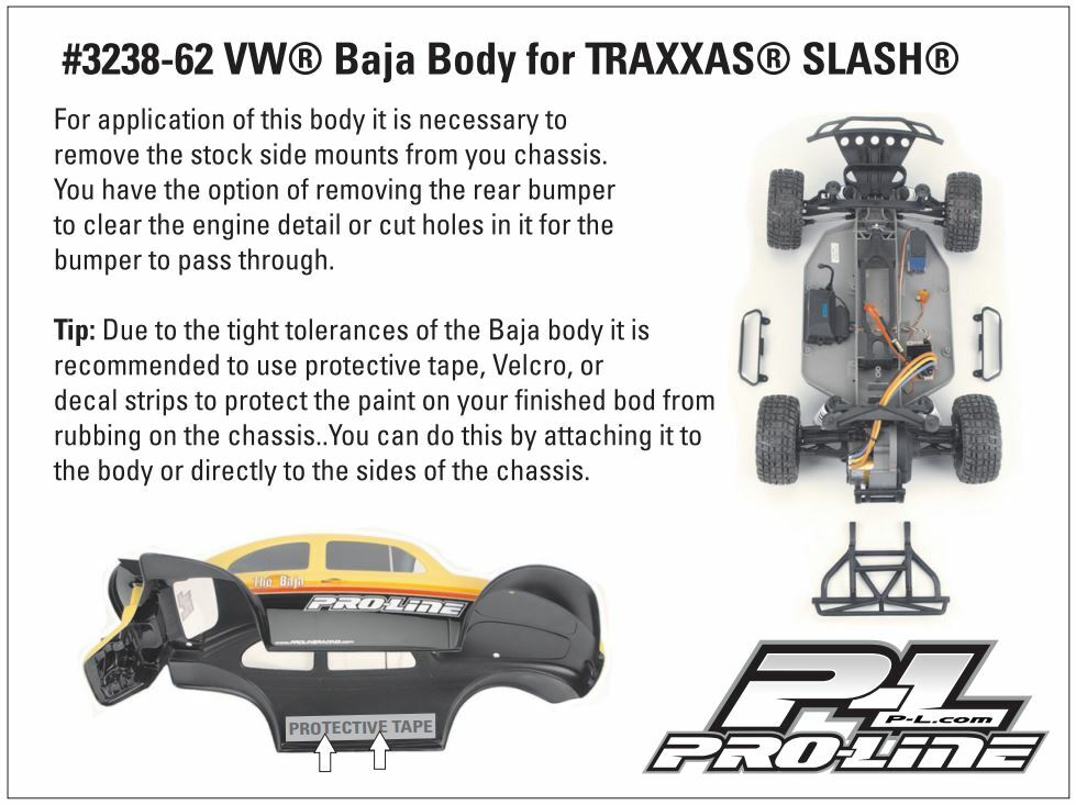 traxxas slash vw body