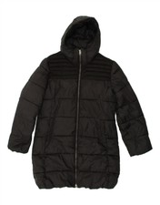 Kappa Womens Hooded Padded Jacket Uk 20 2xl Black Polyester Az86