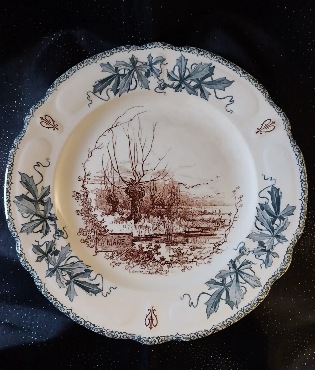 ASSIETTE FAÏENCE EN CHOISY le Roi Terre de Fer HB Thème Militaire de 1870 n° 6 EUR 8,90