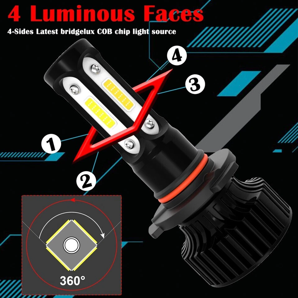 Faros LED bombilla de haz alto/bajo 6000K para camioneta GMC Sierra 1500 2500 1999-2006 Foto 2 de 4